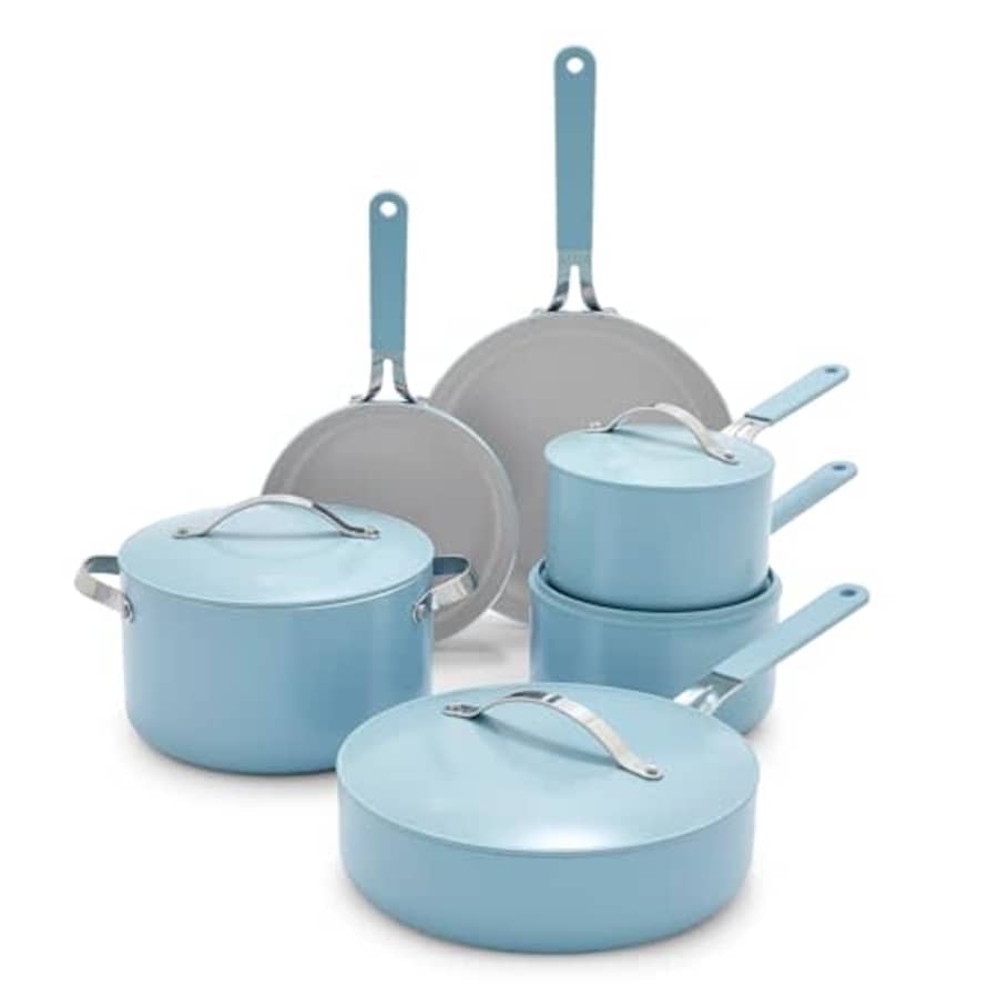 GreenLife Dream 10 Piece Healthy Ceramic Nonstick Cookware Set, Pots and Frying Sauce Saute Pans for $200 GreenLife Dream 10 Piece Healthy Ceramic Nonstick Cookware Set, Pots and Frying Sauce Saute Pans for $200