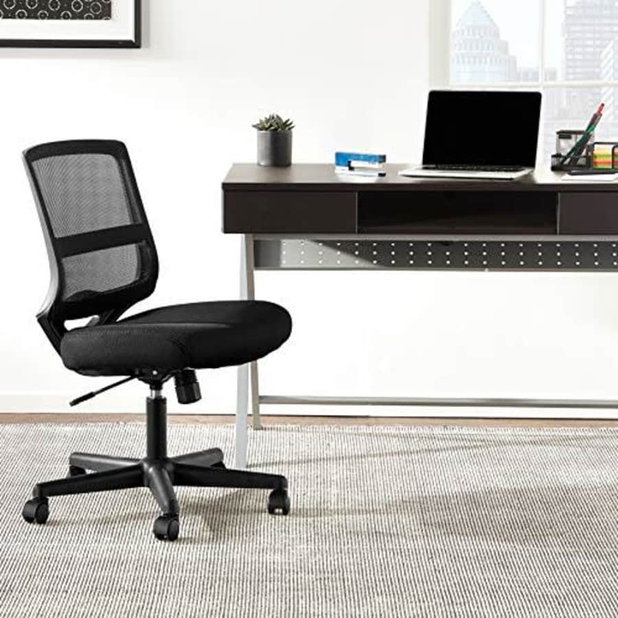 HON ValuTask Mid-Back Mesh Task Chair, Armless Black Mesh Computer Chair (HVL206) for $100