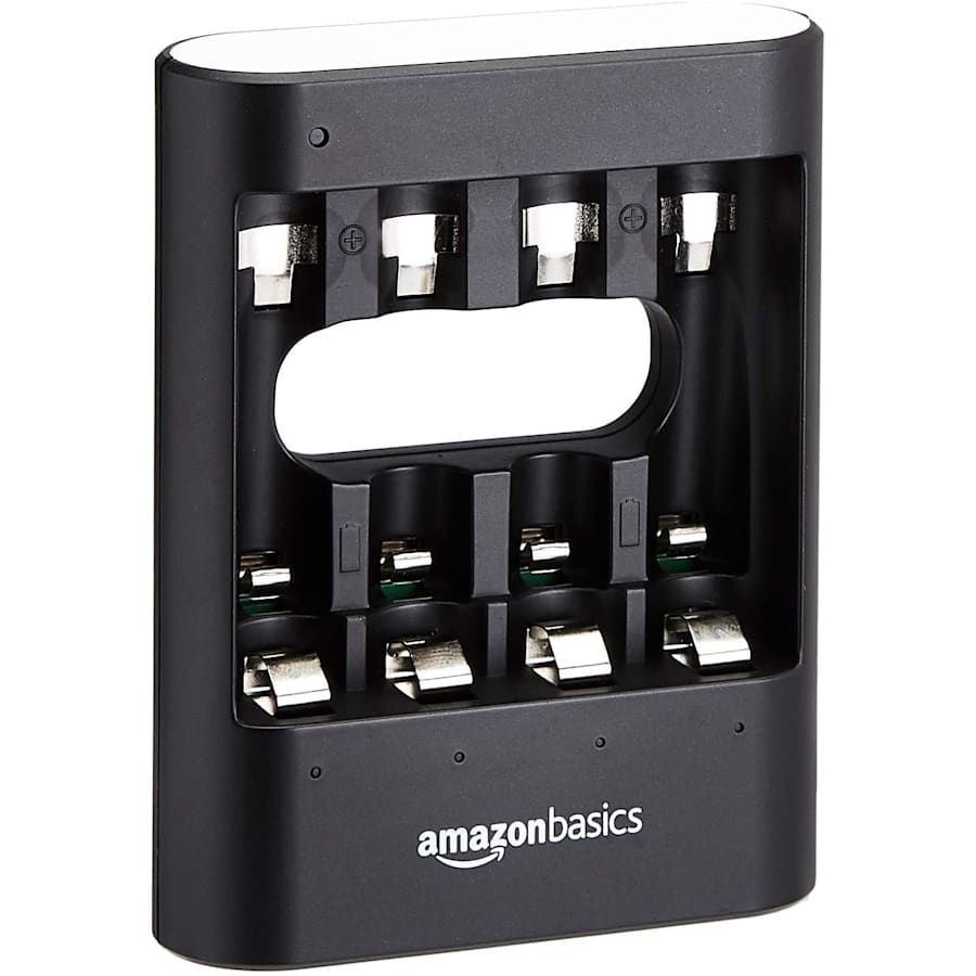 AmazonBasics USB Battery Charger Pack w/ 10 Batteries for $11