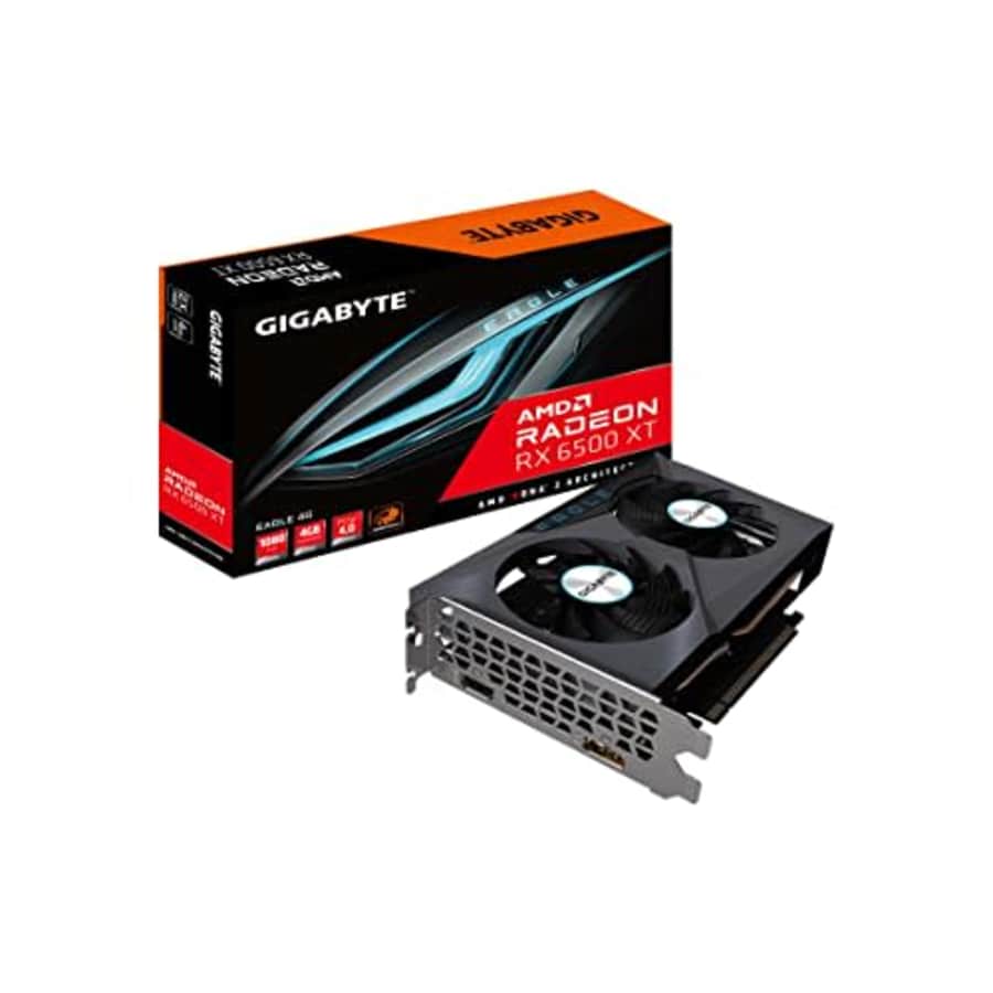 GIGABYTE Radeon RX 6500 XT Eagle 4G Graphics Card, WINDFORCE 2X Cooling System, 4GB 64-bit GDDR6, for $229