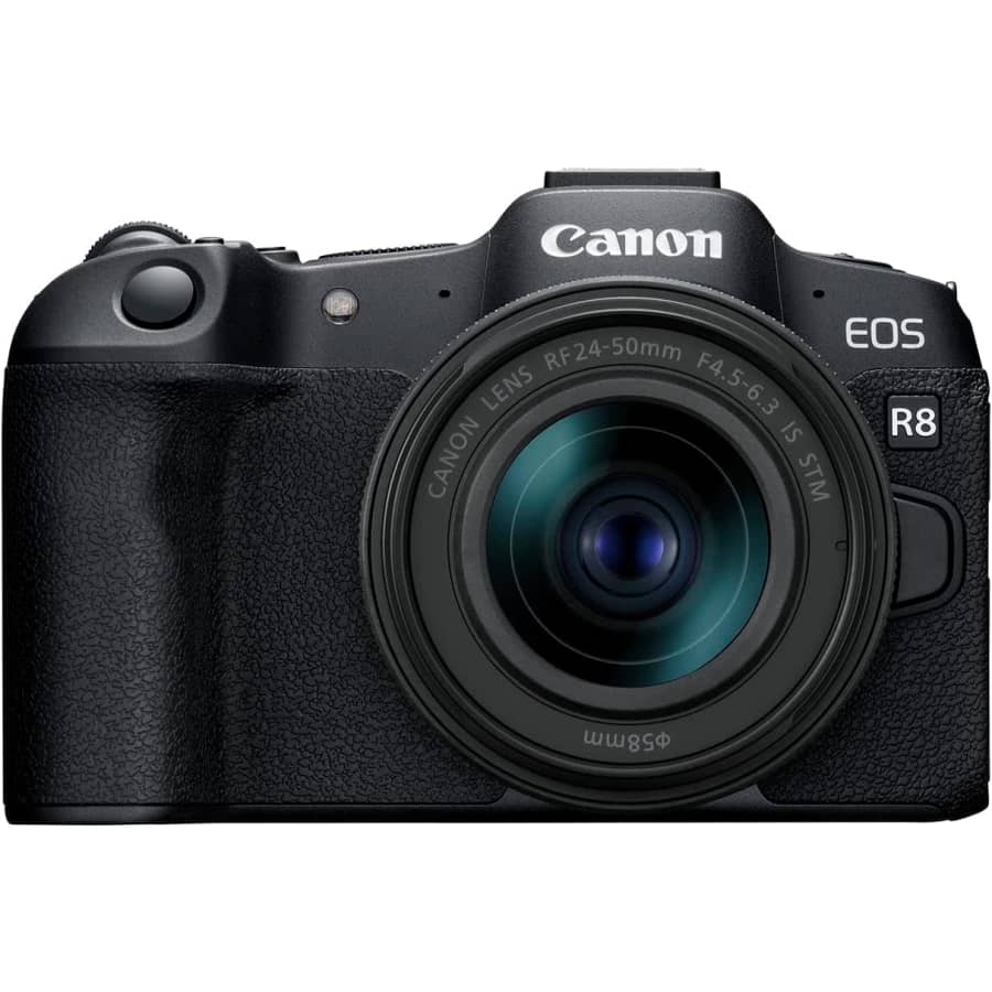 Canon EOS R8 Mirrorless Camera w/ RF 24-50mm f/4.5-6.3 IS STM Lens for $1,499 Canon EOS R8 Mirrorless Camera w/ RF 24-50mm f/4.5-6.3 IS STM Lens for $1,499