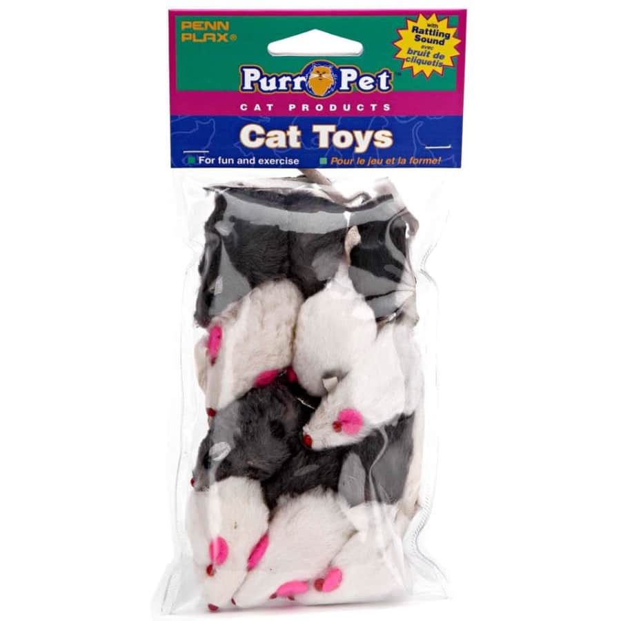Penn Plax Play Fur Mice Cat Toy 12-Pack for $11