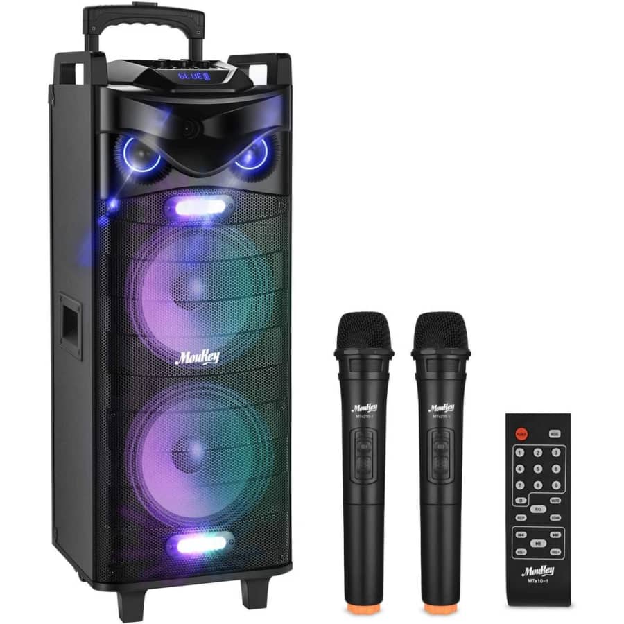 Moukey Bluetooth Karaoke Speaker for $132