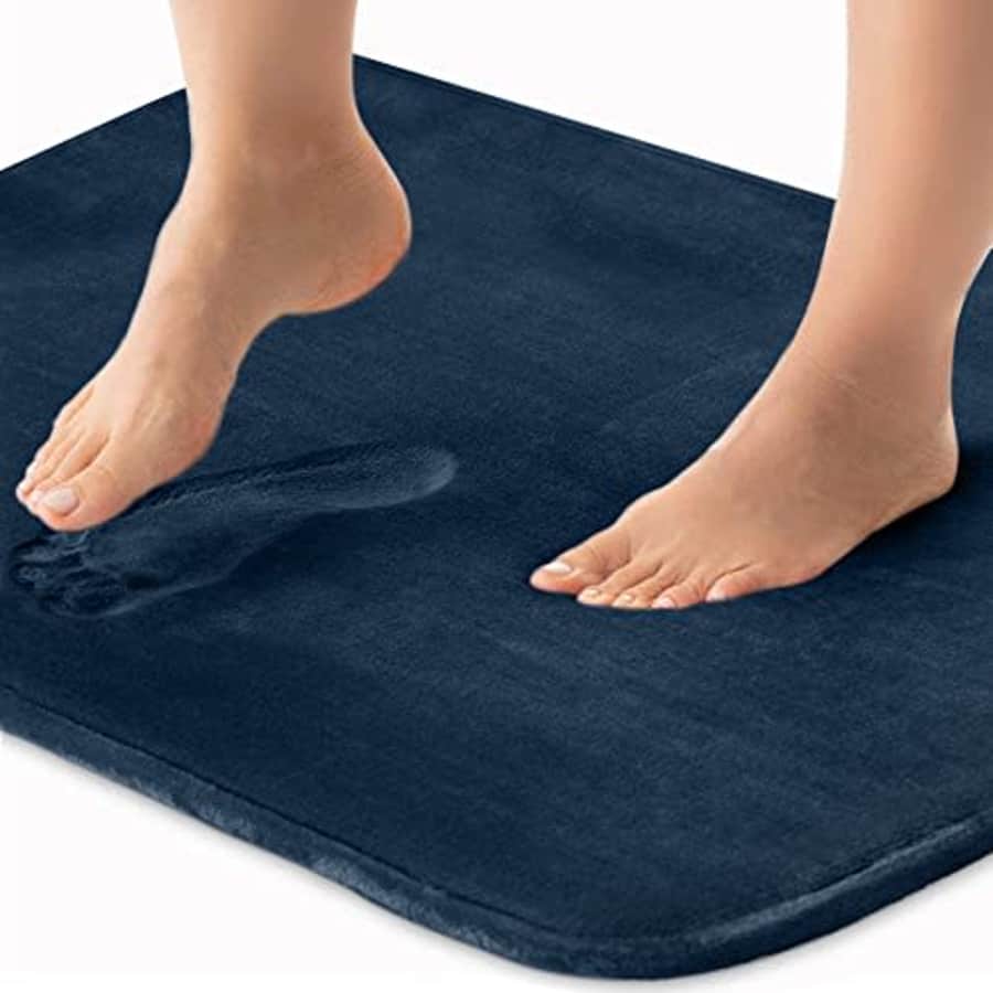 Gorilla Grip Thick Memory Foam Bath Rug, Soft Absorbent Luxury Mats 42x24, Plush Velvet Topside, for $36