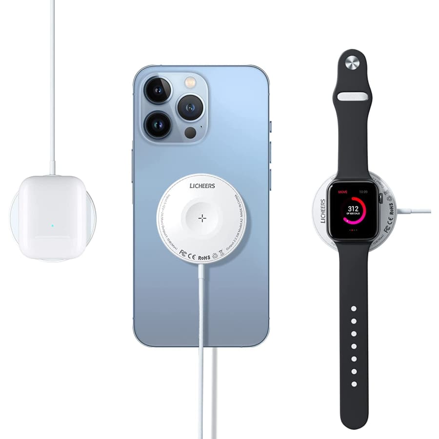Licheers 3-in-1 15W Magnetic Wireless Charging Pad for $13