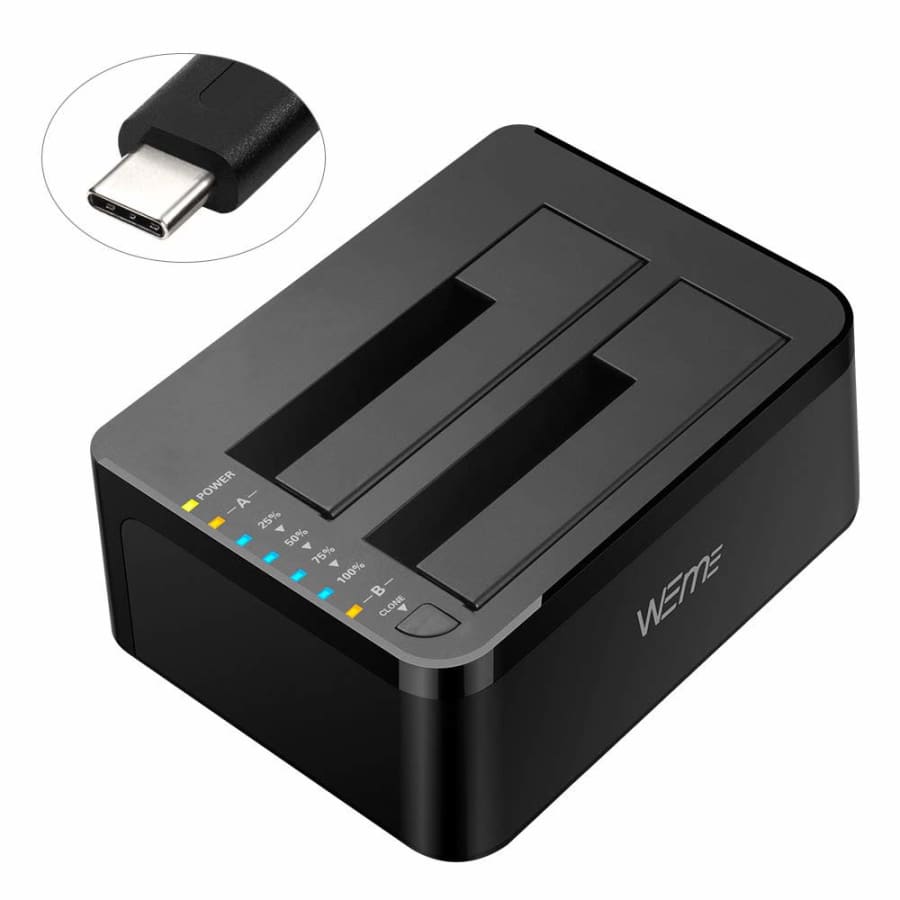 Weme USB C 3.0-to-SATA External Hard Drive Docking Station for $20 Weme USB C 3.0-to-SATA External Hard Drive Docking Station for $20