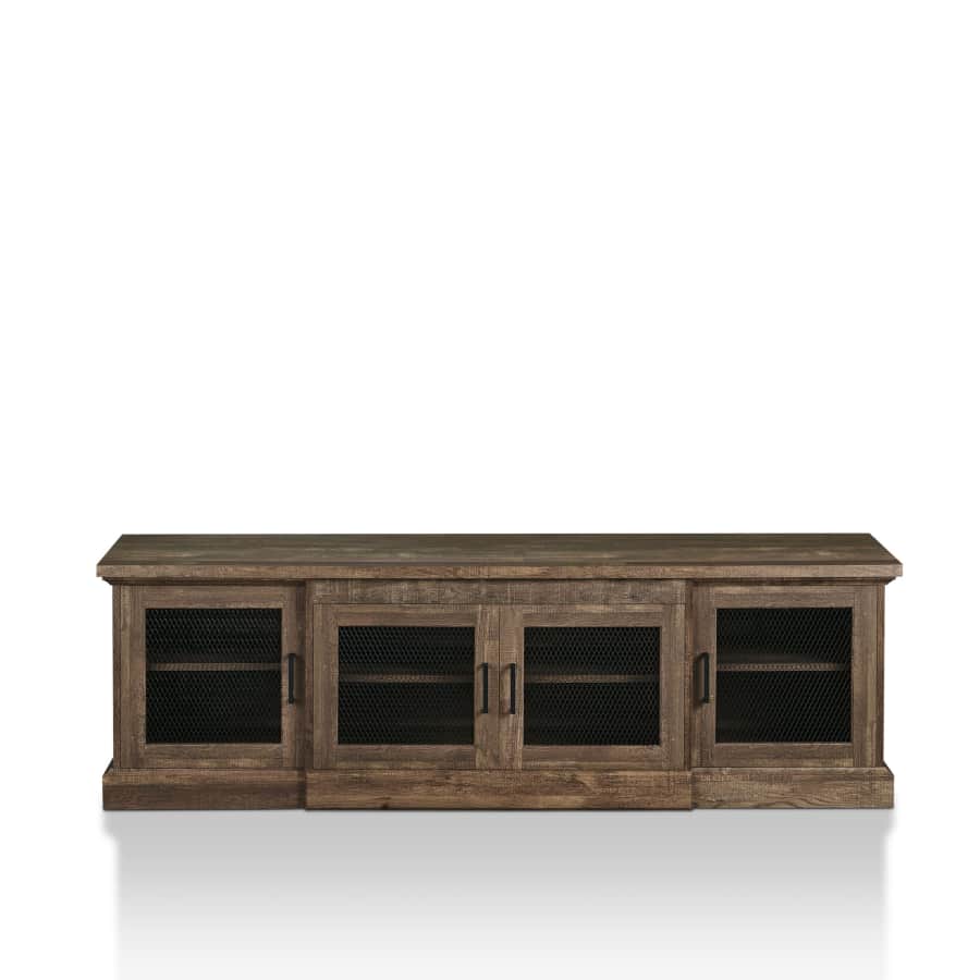 Corbette Rustic 69" Reclaimed Oak 6-Shelf TV Stand for $140 Corbette Rustic 69" Reclaimed Oak 6-Shelf TV Stand for $140