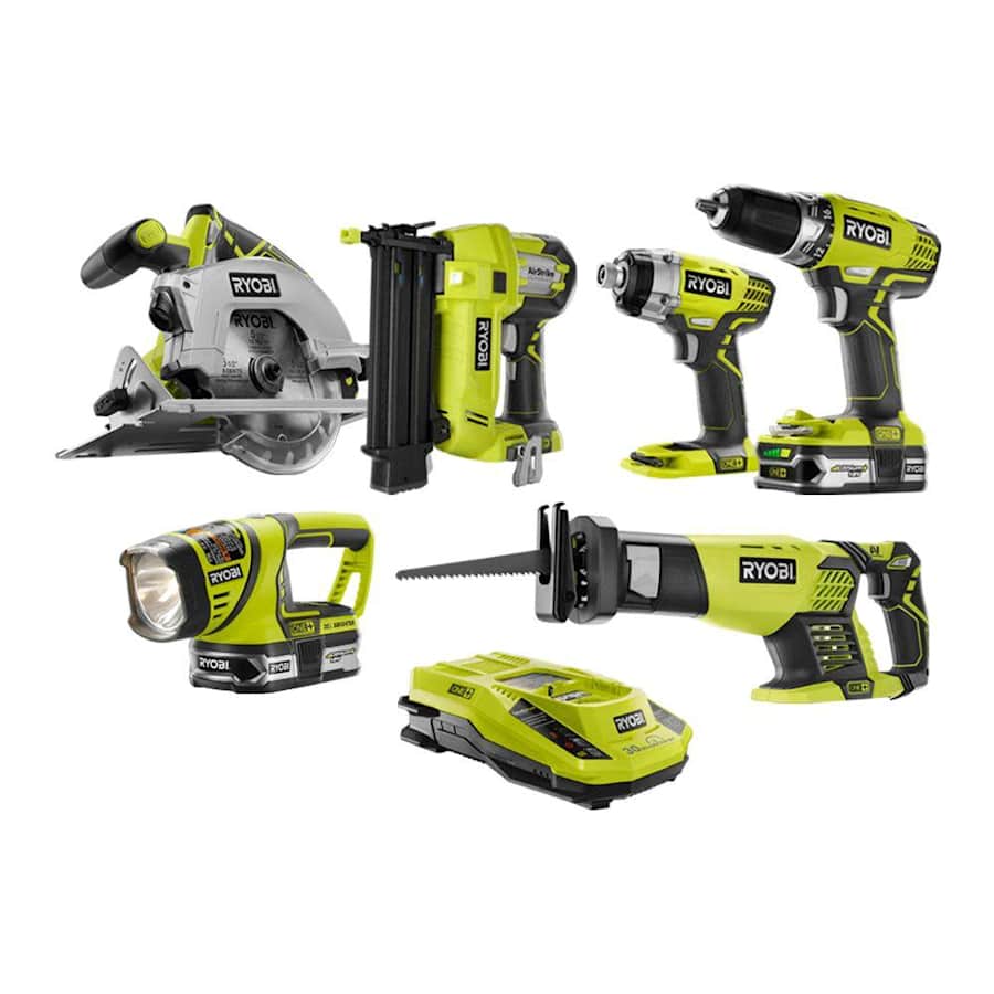 Ryobi 18-Volt ONE+ Li-Ion Cordless 6-Tool Combo Kit w/ 2 Batteries & Charger for $249