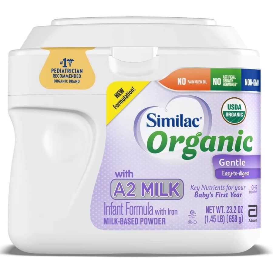 Similac Organic with A2 Milk Infant Formula 23.2-oz. Canister 6-Pack for $44