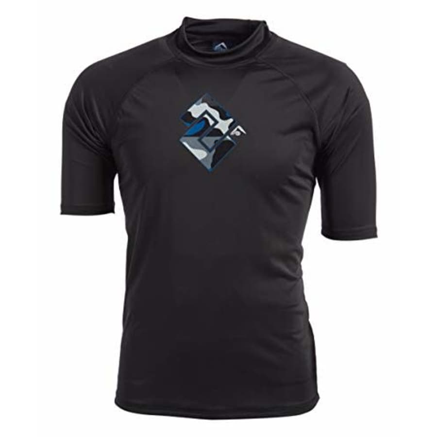 Kanu Surf Men's Paradise UPF 50+ Short Sleeve Sun Protective Rashguard Swim Shirt, Surf Camo Black, for $22 Kanu Surf Men's Paradise UPF 50+ Short Sleeve Sun Protective Rashguard Swim Shirt, Surf Camo Black, for $22