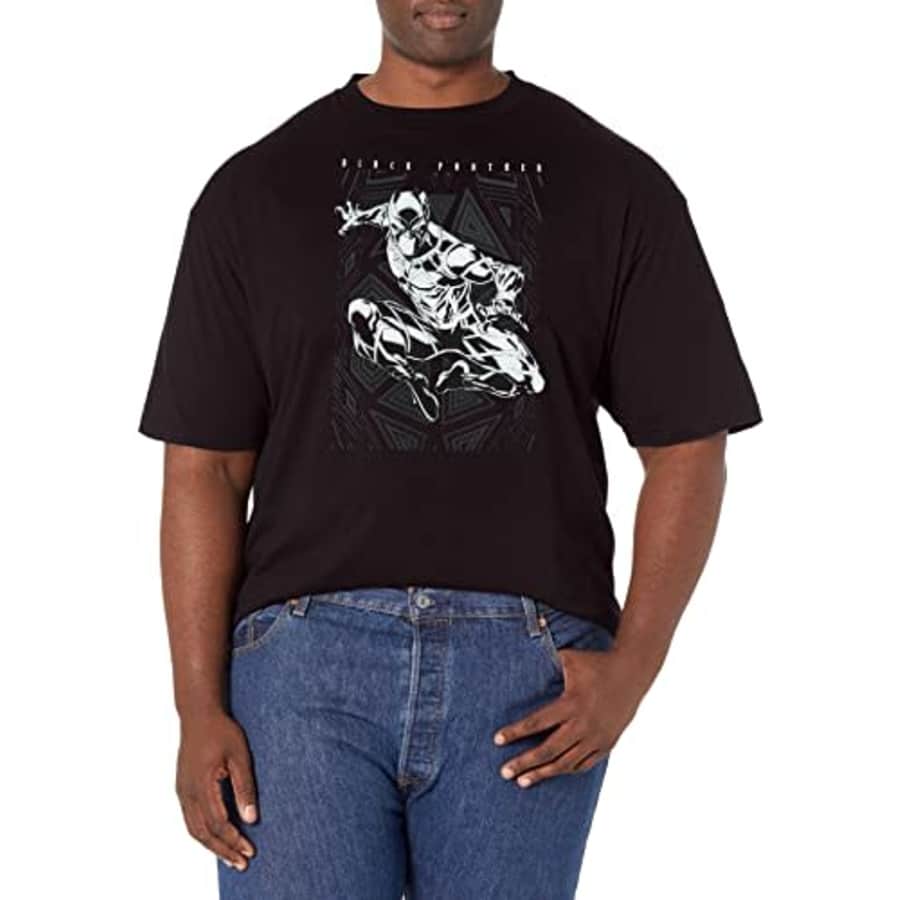 Marvel Big & Tall Classic Tribal Panther Men's Tops Short Sleeve Tee Shirt, Black, XX-Large for $23
