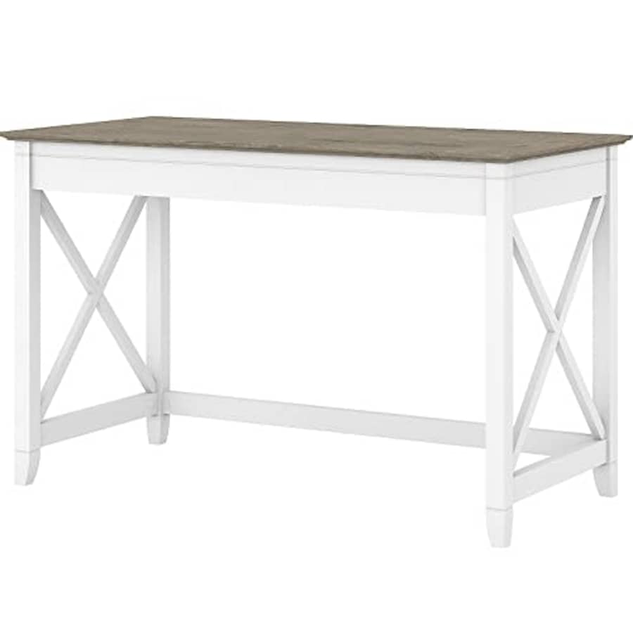 Bush Furniture Key West Writing Table for Home Office | Small Modern Farmhouse Desk, 48W, Pure for $194 Bush Furniture Key West Writing Table for Home Office | Small Modern Farmhouse Desk, 48W, Pure for $194