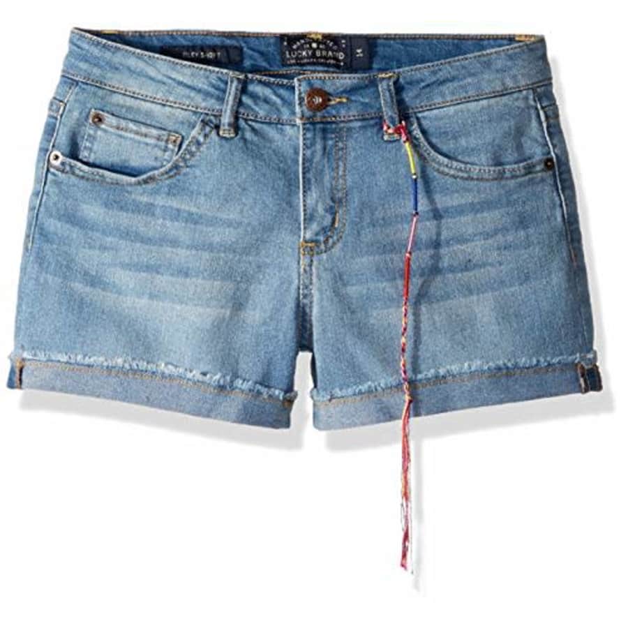 Lucky Brand Big Girls' 5-Pocket Cuffed Stretch Denim Short, Riley Christie wash, 14 for $10 Lucky Brand Big Girls' 5-Pocket Cuffed Stretch Denim Short, Riley Christie wash, 14 for $10