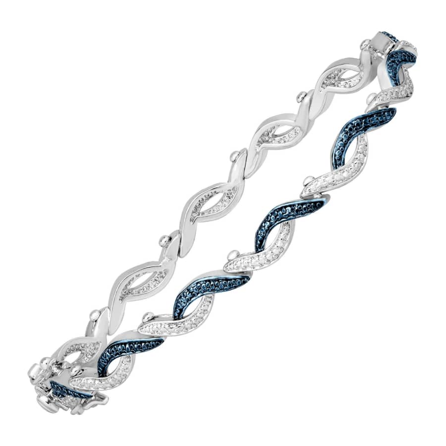Finecraft Wave Blue Diamond Tennis Bracelet for $21 Finecraft Wave Blue Diamond Tennis Bracelet for $21