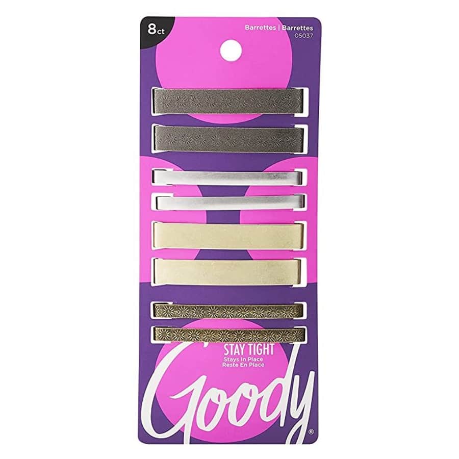 Goody Assorted Metallics Hair Barrettes 8-Count Pack for $5