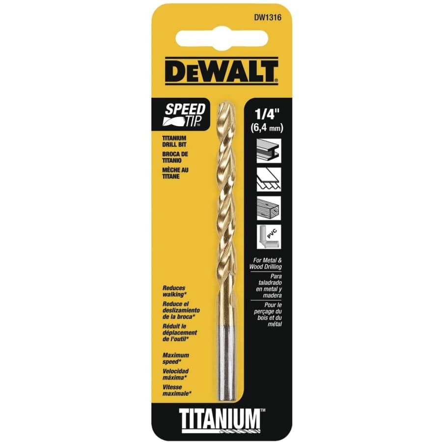 DeWalt 1/4" Speed Tip Titanium Drill Bit for $1 DeWalt 1/4" Speed Tip Titanium Drill Bit for $1