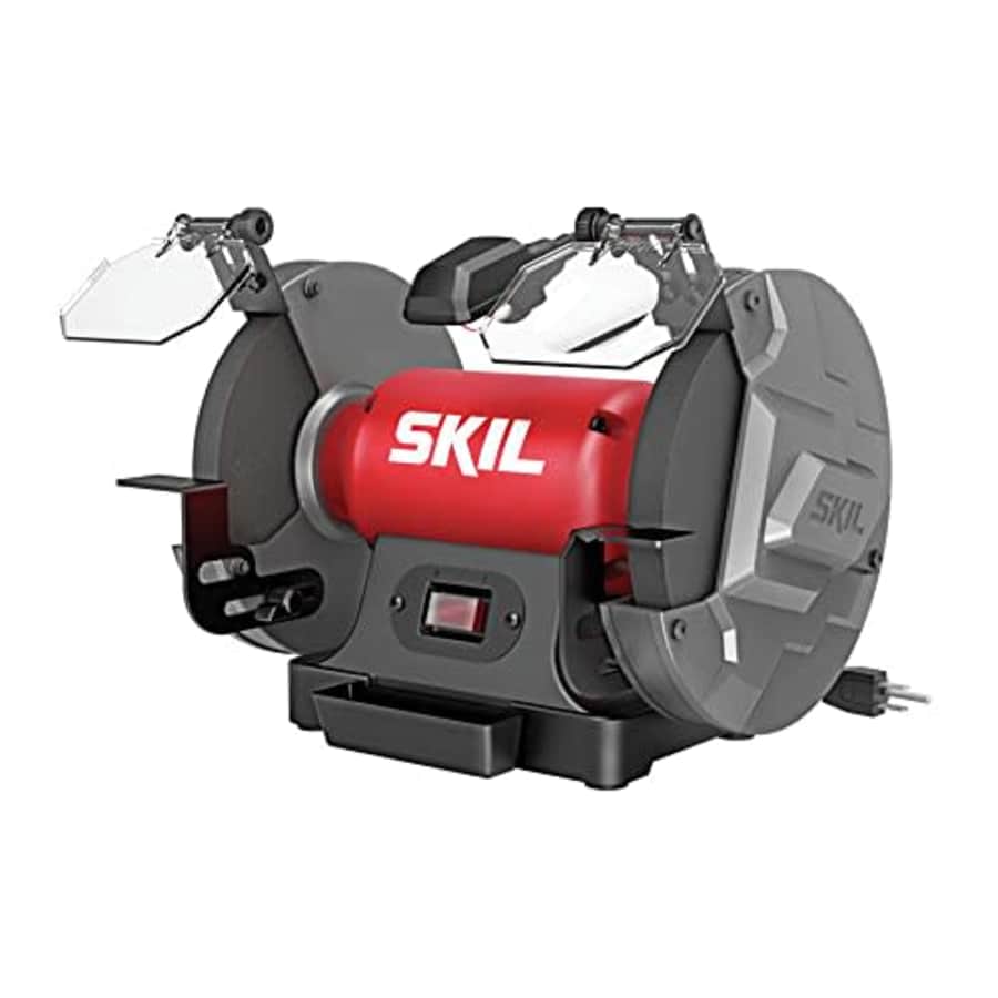 SKIL 3.0 Amp 8 In. Bench Grinder with Built-in Water Cooling Tray & LED Work Light - BI9502-00 for $140 SKIL 3.0 Amp 8 In. Bench Grinder with Built-in Water Cooling Tray & LED Work Light - BI9502-00 for $140