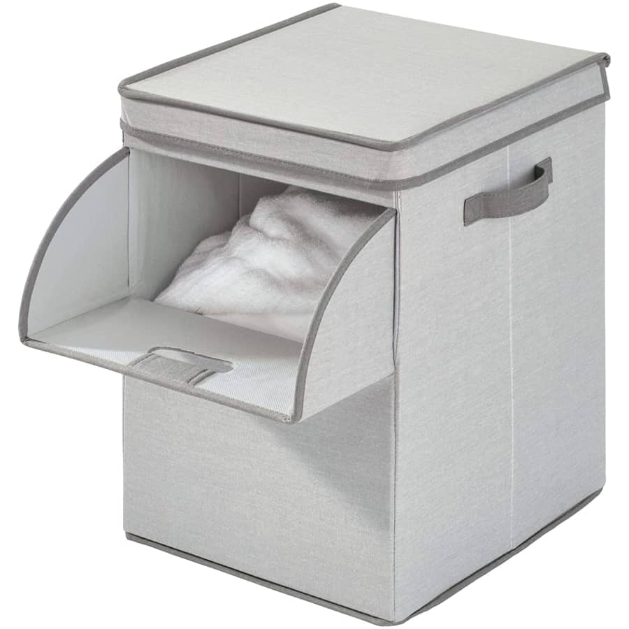 iDesign Emmy Fabric Storage Bin w/ Lid & Opening Front for $20 iDesign Emmy Fabric Storage Bin w/ Lid & Opening Front for $20