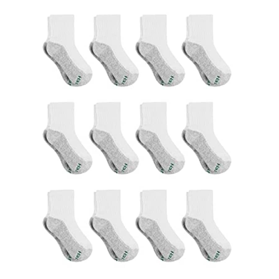 Hanes boys Extra Durable Ankle Multipack athletic socks, White, Medium US for $8