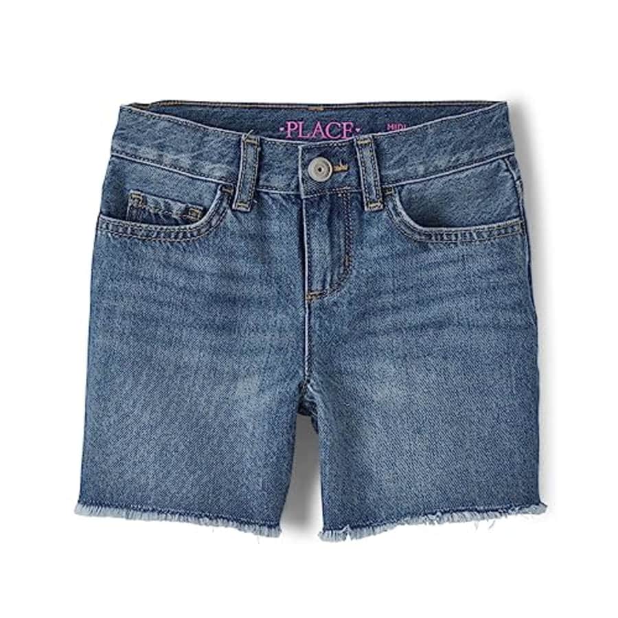 The Children's Place Girls' Denim Skimmer Shorts, Azalea Wash for $9