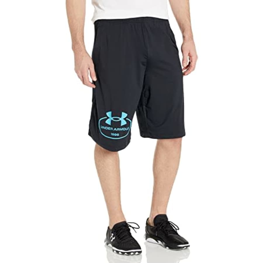 Under Armour Men's Plus Size Raid 2.0 Graphic Shorts, (001) Black / / Glacier Blue, 3X-Large for $28