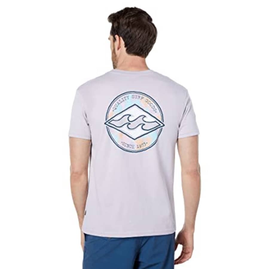Billabong Men's Classic Short Sleeve Premium Logo Graphic Tee T-Shirt, Light Lavender Rotor for $80