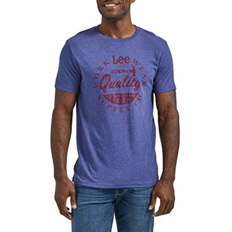 Lee Jeans Lee Men's Short Sleeve Graphic T-Shirt, Anthem Blue Heather Quality Workwear for $12 Lee Jeans Lee Men's Short Sleeve Graphic T-Shirt, Anthem Blue Heather Quality Workwear for $12