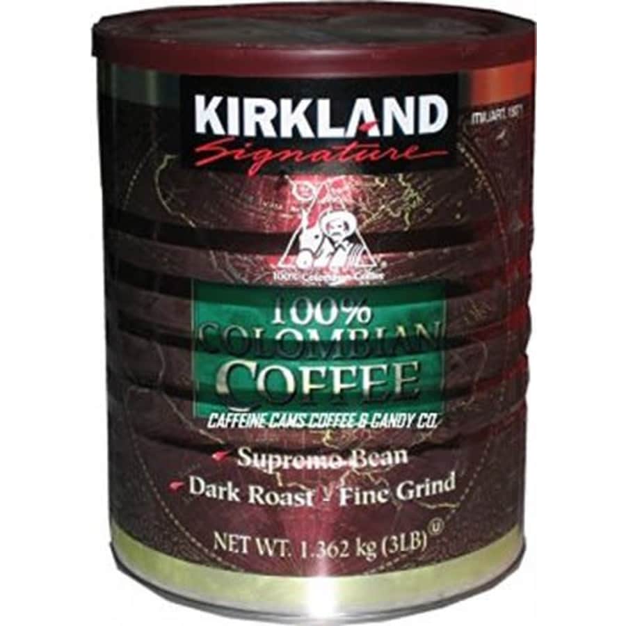 Kirkland Signature 100% Colombian Coffee Supremo Bean Dark Roast-Fine Grind, 6 Pound ,Signature-ykgj for $44