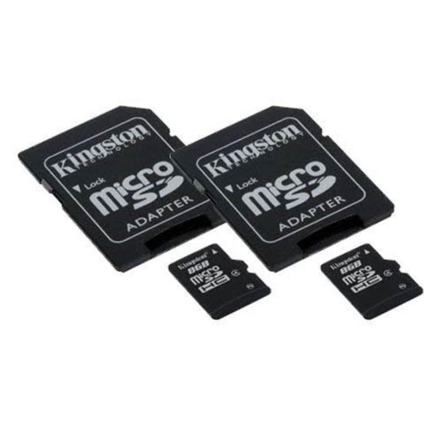 Transcend 2 x 8GB microSDHC Memory Card with SD Adapter (2 Pack) for $18