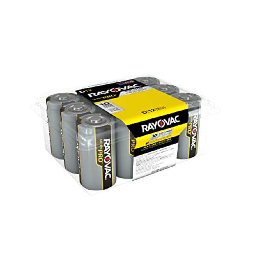 Rayovac D Batteries, Ultra Pro Alkaline D Cell Batteries (12 Battery Count) for $23 Rayovac D Batteries, Ultra Pro Alkaline D Cell Batteries (12 Battery Count) for $23