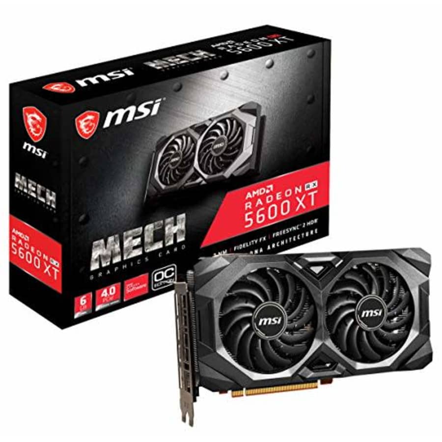 MSI Gaming Radeon RX 5600 XT Boost Clock: 1600 MHz 192-bit 6GB GDDR6 DP/HDMI Dual Torx 3.0 Fans for $300