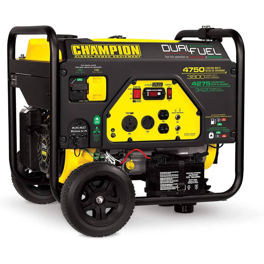 Champion Power Equipment 3800W Dual Fuel RV Ready Portable Generator for $909