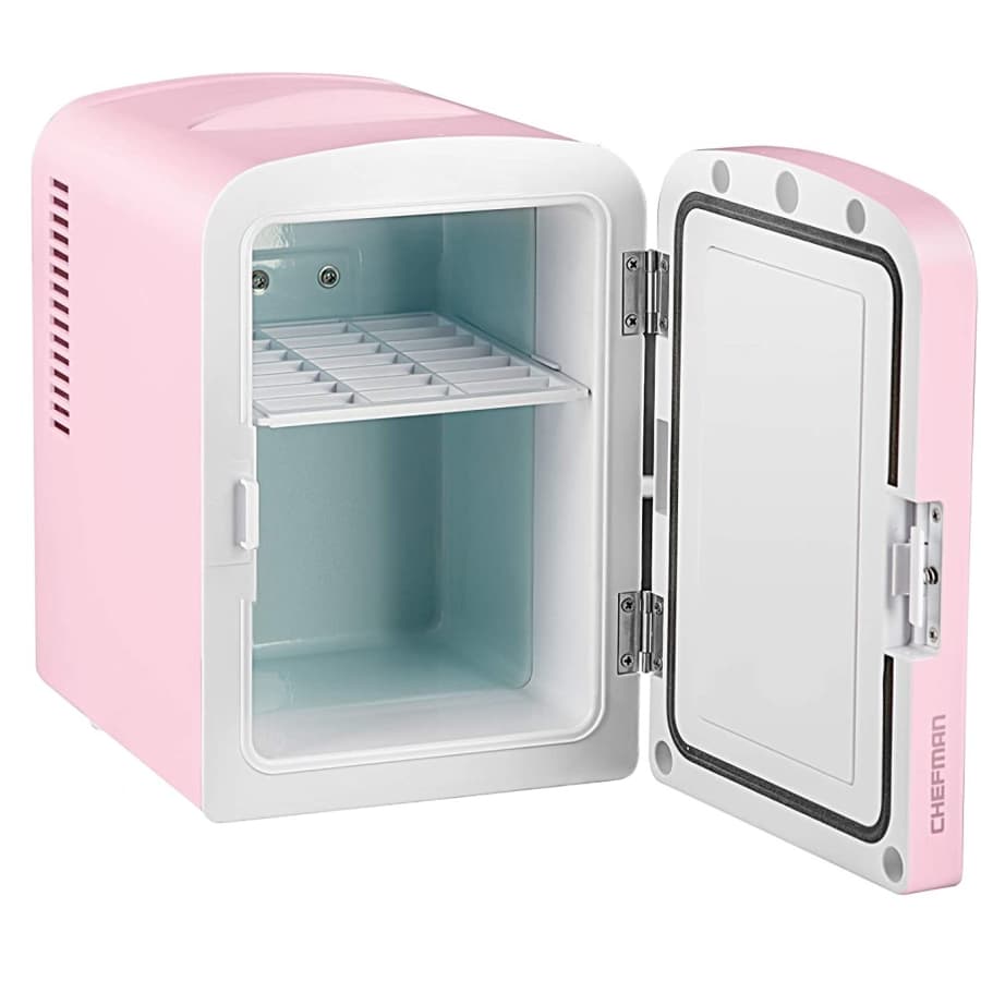 Chefman Portable Mirrored Personal 4-Liter Mini Refrigerator for $50