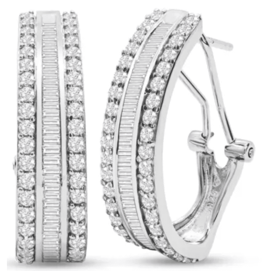 SuperJeweler 2-TCW Baguette & Round Diamond Hoop Earrings for $298 SuperJeweler 2-TCW Baguette & Round Diamond Hoop Earrings for $298