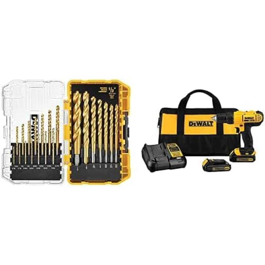 DeWalt 20V Max Cordless Drill / Driver Kit w/ 21-Piece Titanium Drill Bit Set for $123 DeWalt 20V Max Cordless Drill / Driver Kit w/ 21-Piece Titanium Drill Bit Set for $123
