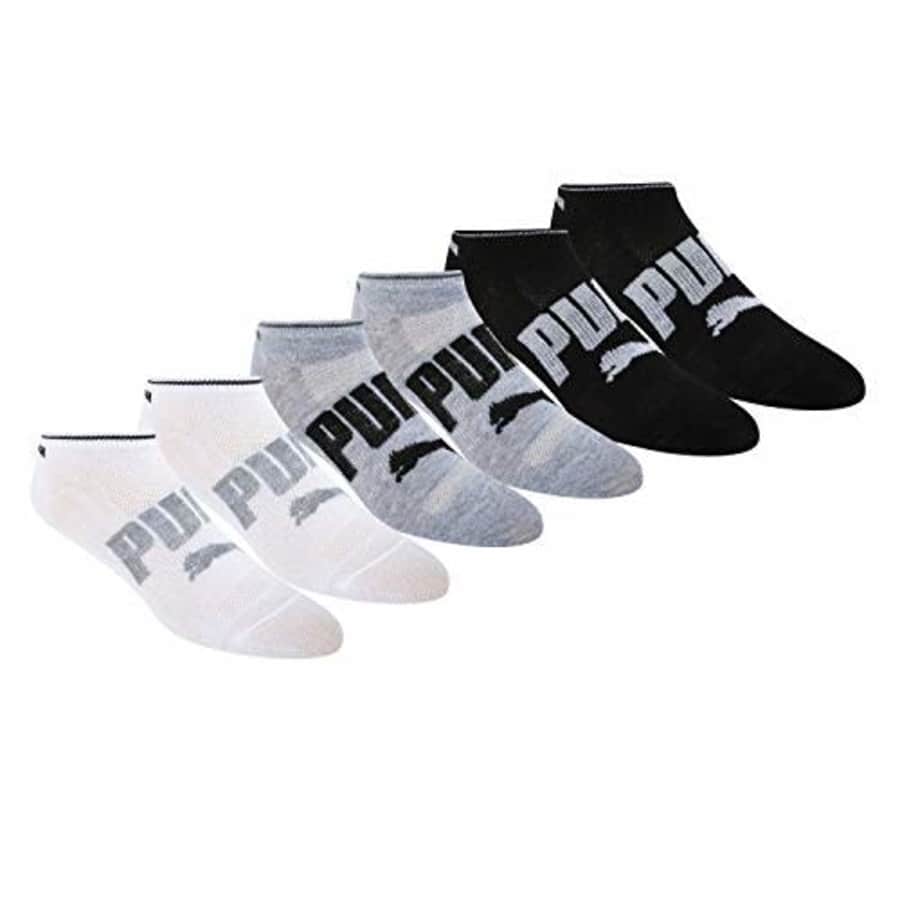 PUMA Women's 6 Pack Runner Socks, Black/Grey/White Logo, 9-11 for $15 PUMA Women's 6 Pack Runner Socks, Black/Grey/White Logo, 9-11 for $15
