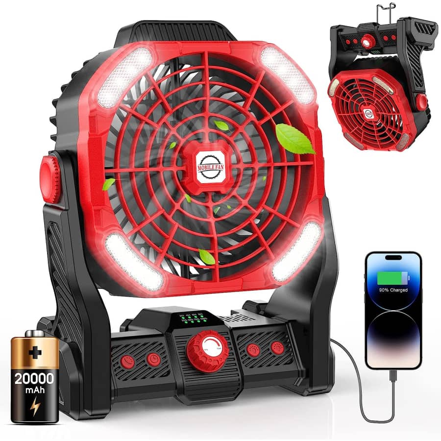 20,000mAh Portable Camping Fan for $50