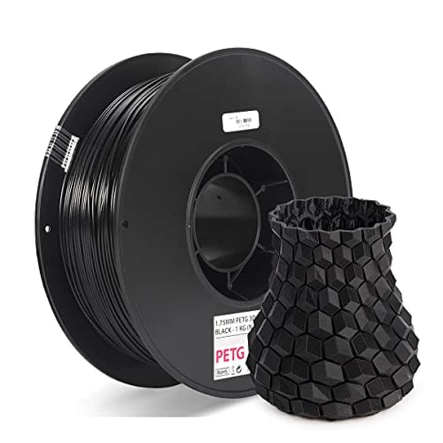 Inland 1.75mm Black PETG 3D Printer Filament, Dimensional Accuracy +/- 0.03 mm - 1kg Spool (2.2 lbs) for $25