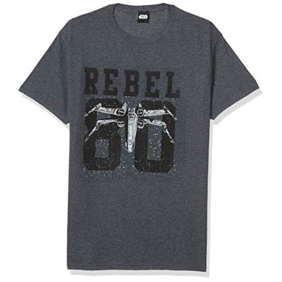 Star Wars Men's Rebel College T-Shirt, Athletic Heather, Large for $15