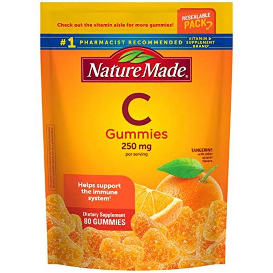 Nature Made Vitamin C 250 mg, Dietary Supplement for Immune Support, Resealable Pack, 80 Gummies, for $24