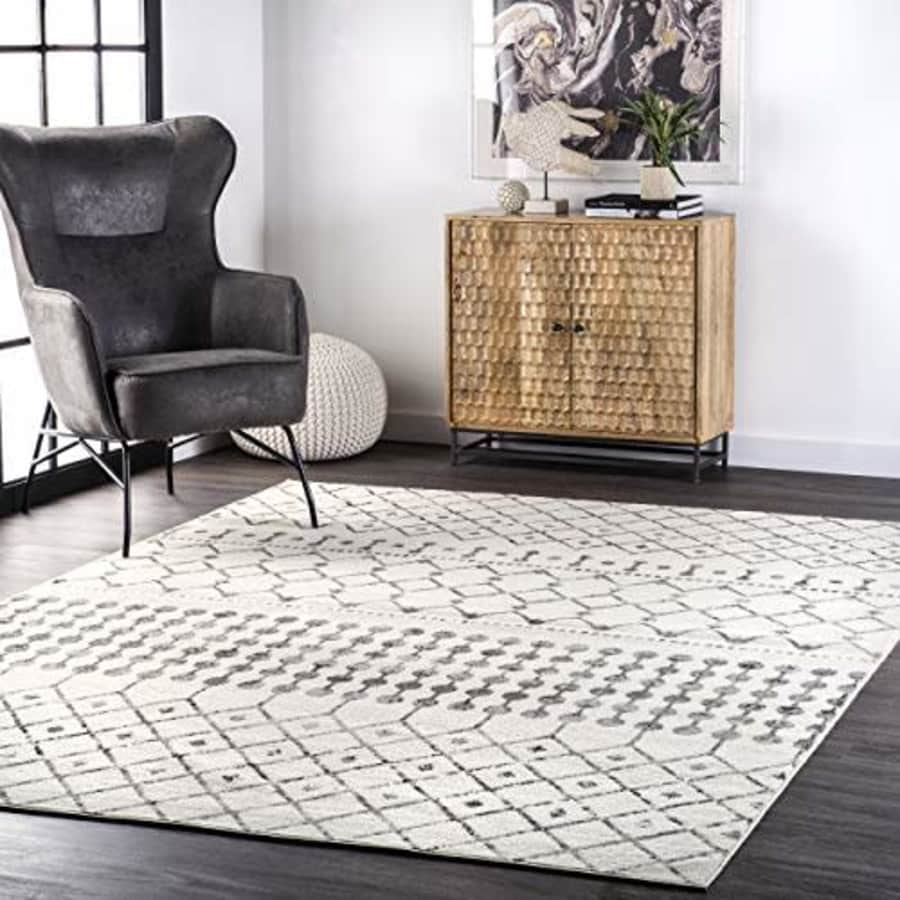 nuLOOM Zola Geometric Moroccan Area Rug, 5' x 8', Grey for $49 nuLOOM Zola Geometric Moroccan Area Rug, 5' x 8', Grey for $49