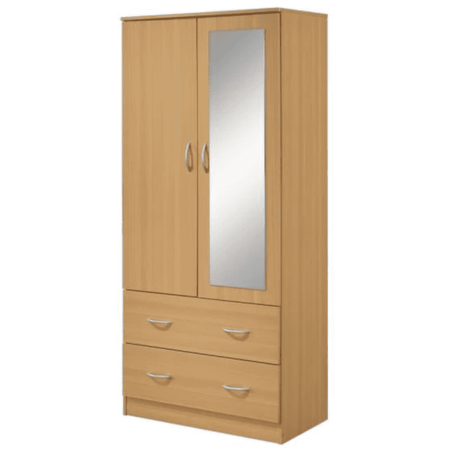 Hodedah 72" 2-Drawer Armoire w/ Mirror for $159 Hodedah 72" 2-Drawer Armoire w/ Mirror for $159