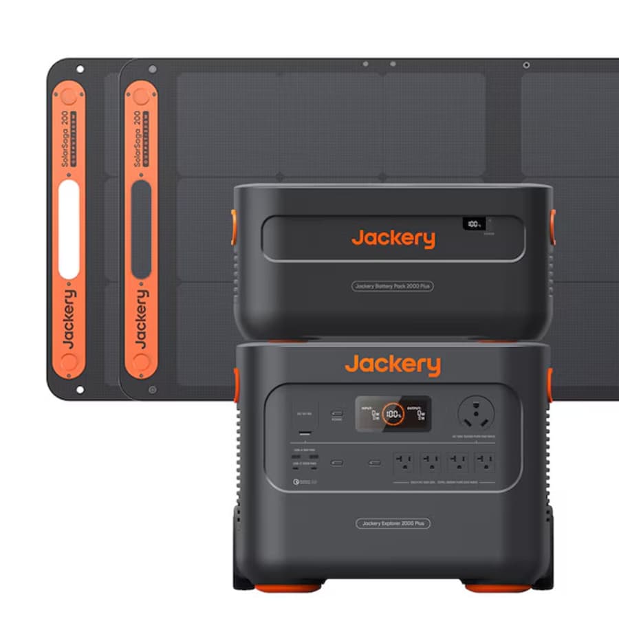 Jackery Explorer 2000 Plus 3,000W Portable Power Station + 2 SolarSaga 200W Solar Panels for $2,799 Jackery Explorer 2000 Plus 3,000W Portable Power Station + 2 SolarSaga 200W Solar Panels for $2,799