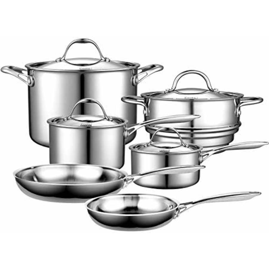 Cooks Standard 10-Piece Multi-Ply Clad Stainless Steel Cookware Set for $170