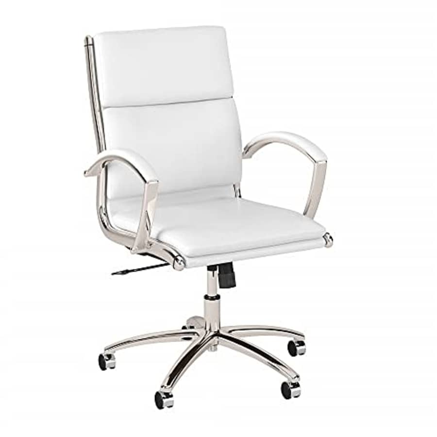 Bush Furniture Bush Business Furniture Modelo Mid Back Leather Executive Office Chair, White for $97
