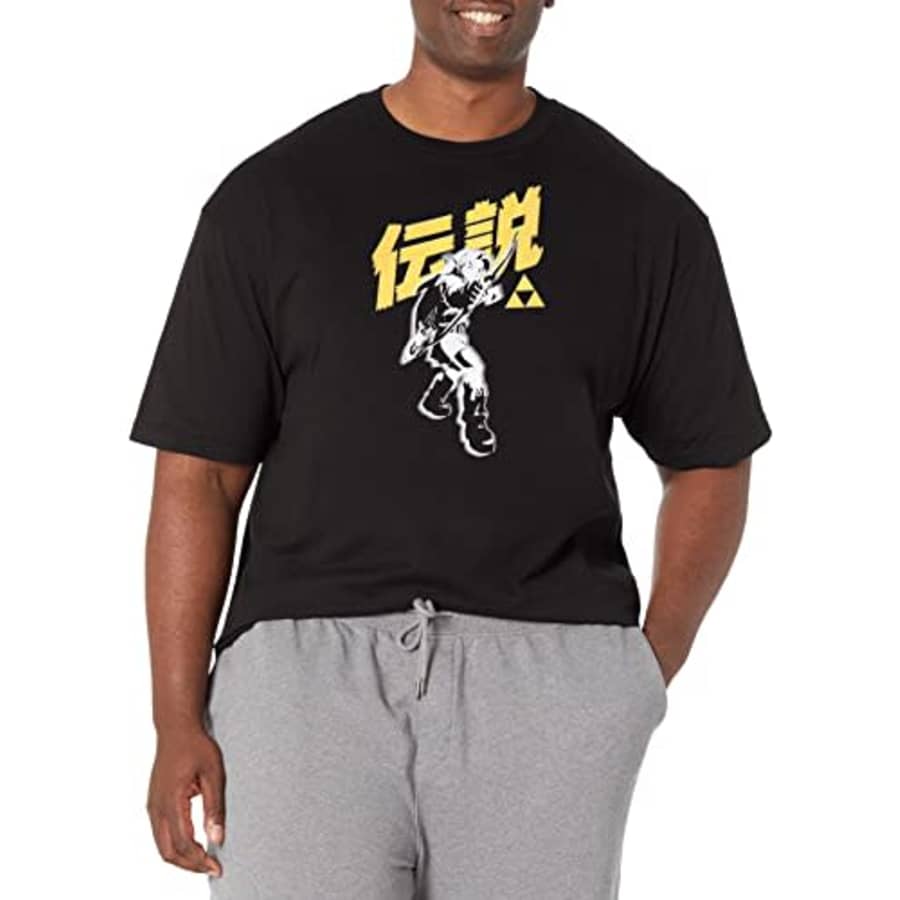 Nintendo Men's Big & Tall Bow Legend T-Shirt, Black, X-Large Tall for $8