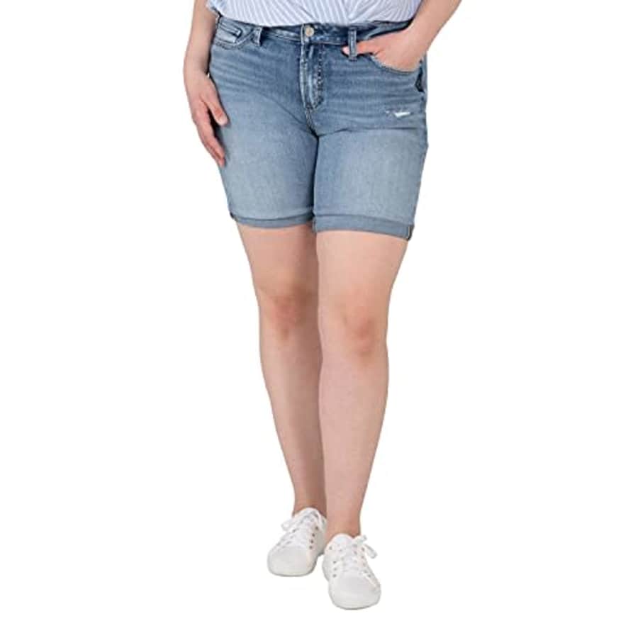 Silver Jeans Co. Women's Plus Size Avery High Rise Bermuda Shorts, Cuffed Eco Wash, 18W for $47 Silver Jeans Co. Women's Plus Size Avery High Rise Bermuda Shorts, Cuffed Eco Wash, 18W for $47