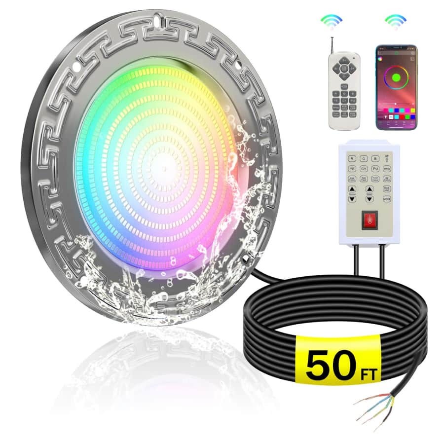 Cesailt 10" 12V 60W LED Underwater Pool Light w/ 50-Foot Cord for $120