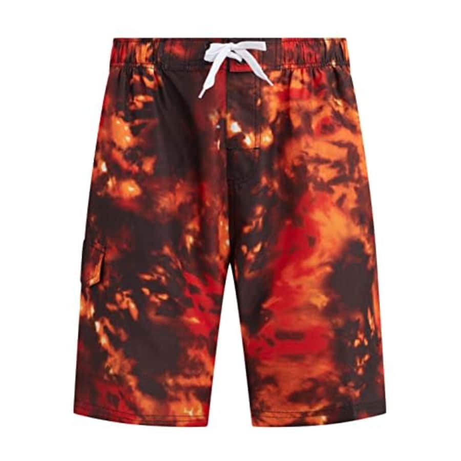 Kanu Surf Men's Standard Infinite Swim Trunks (Regular & Extended Sizes), Hurricane Black/Orange, for $13