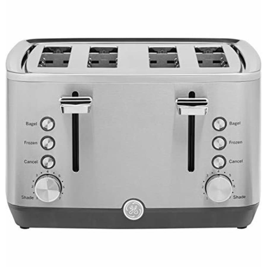 GE 4-Slice Toaster, Easy-to Use 1500 Watt Toaster with Pre-Set Controls for 7 Shade Settings, for $69 GE 4-Slice Toaster, Easy-to Use 1500 Watt Toaster with Pre-Set Controls for 7 Shade Settings, for $69